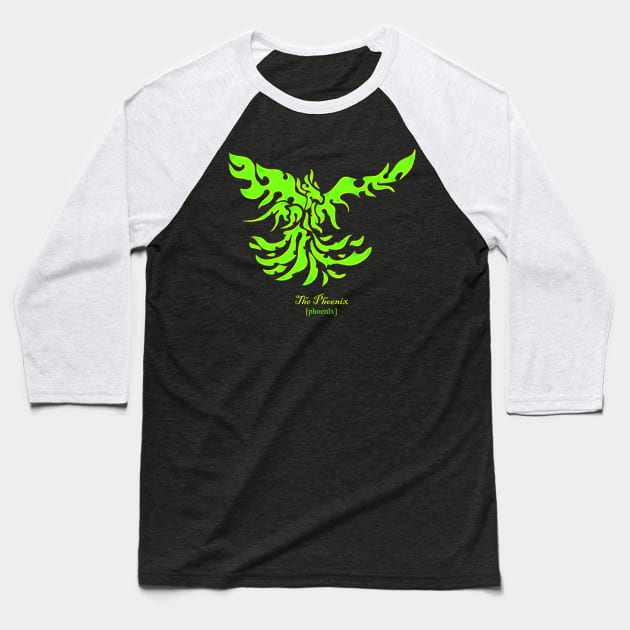 The phoenix - green Baseball T-Shirt by Ravendax